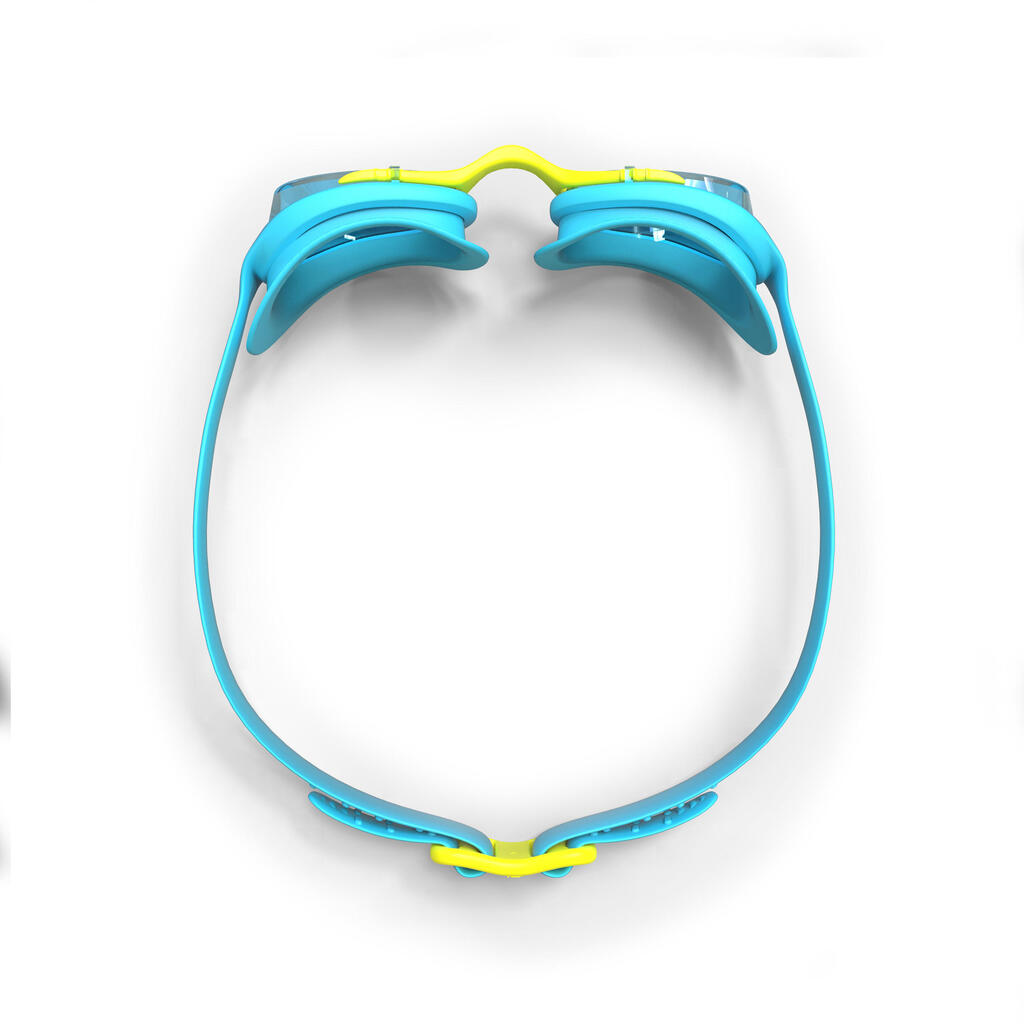 Lunettes De Natation XBASE - Verres Clairs - Taille Junior - Bleu Jaune